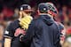 CLEVELAND, OH - OCTOBER 11: Cody Allen #37 talks to pitching coach Mickey Callaway #13 of the Cleveland Indians on the mound in the ninth inning against the New York Yankees in Game Five of the American League Divisional Series at Progressive Field on October 11, 2017 in Cleveland, Ohio. (Photo by Jason Miller/Getty Images)