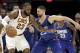 Cleveland Cavaliers' LeBron James (23) works against Los Angeles Clippers' Austin Rivers (25) during the second half of an NBA basketball game, Friday, Nov. 17, 2017, in Cleveland. The Cavaliers won 118-113 in overtime. (AP Photo/Tony Dejak)