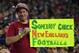 GLENDALE, AZ - SEPTEMBER 11: An Arizona Cardinals fan wearing a deflated football hat hold up a sign referencing Deflategate during the team's NFL game against the New England Patriots at University of Phoenix Stadium on September 11, 2016 in Glendale, Arizona. New England won 23-21. (Photo by Ethan Miller/Getty Images)