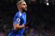   LEICESTER, ENGLAND - JANUARY 20: Riyad Mahrez of Leicester City celebrates his team's second goal in the Premier League game between Leicester City and Watford at King Power Stadium on January 20, 2018 in Leicester, England. (Laurence Griffiths / Getty Images) 