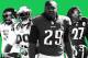 Philadelphia Eagles' LeGarrette Blount cheers during the second half of an NFL football game against the Oakland Raiders, Monday, Dec. 25, 2017, in Philadelphia. (AP Photo/Michael Perez)