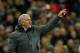Manchester United's Portuguese manager Jose Mourinho gestures from the touchline during the English Premier League football match between Tottenham Hotspur and Manchester United at Wembley Stadium in London, on January 31, 2018. / AFP PHOTO / IKIMAGES / Ian KINGTON / RESTRICTED TO EDITORIAL USE. No use with unauthorized audio, video, data, fixture lists, club/league logos or 'live' services. Online in-match use limited to 45 images, no video emulation. No use in betting, games or single club/league/player publications. / (Photo credit should read IAN KINGTON/AFP/Getty Images)