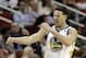 Golden State Warriors' Klay Thompson reacts after making a 3-point basket during the second half of an NBA basketball game against the Houston Rockets Thursday, Jan. 4, 2018, in Houston. The Warriors won 124-114.(AP Photo/David J. Phillip)