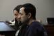 Dr. Larry Nassar listens as a victim gives her impact statement during the seventh day of his sentencing hearing Wednesday, Jan. 24, 2018, in Lansing, Mich. Nassar has admitted sexually assaulting athletes when he was employed by Michigan State University and USA Gymnastics, which is the sport's national governing organization and trains Olympians. (AP Photo/Carlos Osorio)