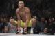 Anderson Silva, of Brazil, squats before a middleweight mixed martial arts bout against Derek Brunson at UFC 208 Saturday, Feb. 11, 2017, in New York. Silva won the fight. (AP Photo/Frank Franklin II)