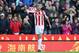 STOKE ON TRENT, ENGLAND - NOVEMBER 04: Peter Crouch of Stoke City celebrates scoring his sides second goal during the Premier League match between Stoke City and Leicester City at Bet365 Stadium on November 4, 2017 in Stoke on Trent, England. (Photo by Matthew Lewis/Getty Images)