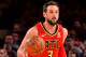 NEW YORK CITY, NY - FEBRUARY 4: Marco Belinelli #3 of the Atlanta Hawks handles the ball during the game against the New York Knicks on February 4, 2018 in New York City, NY NOTE TO USER: User expressly acknowledges and agrees that, by downloading and/or using this Photograph, user is consenting to the terms and conditions of the Getty Images License Agreement. Mandatory Copyright Notice: Copyright 2018 NBAE (Photo by Jesse D. Garrabrant/NBAE via Getty Images)