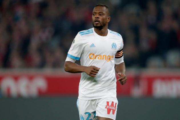 LILLE, FRANCE - OCTOBER 29: Patrick Evra of Olympique Marseille during the French League 1  match between Lille v Olympique Marseille at the Stade Pierre Mauroy on October 29, 2017 in Lille France (Photo by Laurens Lindhout/Soccrates/Getty Images)