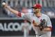 St. Louis Cardinals starter Lance Lynn throws a pitch to a San Diego Padres batter during the first inning of a baseball game Thursday, Sept. 7, 2017, in San Diego. (AP Photo/Orlando Ramirez)