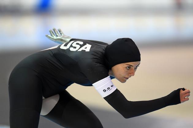 MILWAUKEE, WI - JANUARY 06:  Heather Bergsma competes in the Ladies 1500 meter event during the Long Track Speed Skating Olympic Trials at the Pettit National Ice Center on January 6, 2018 in Milwaukee, Wisconsin.  (Photo by Stacy Revere/Getty Images)
