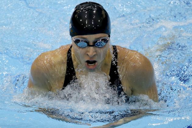 United States' Ariana Kukors competes in a women's 200-meter individual medley swimming heat at the Aquatics Centre in the Olympic Park during the 2012 Summer Olympics in London, Monday, July 30, 2012. (AP Photo/Lee Jin-man)