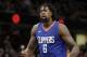 Los Angeles Clippers' DeAndre Jordan argues a call in the second half of an NBA basketball game against the Cleveland Cavaliers, Friday, Nov. 17, 2017, in Cleveland. (AP Photo/Tony Dejak)