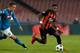 Napoli's midfielder from Poland Piotr Zielinski (L) vies with Shakhtar Donetsk's Brazilian midfielder Fred during the UEFA Champions League Group F football match Napoli vs Shakhtar Donetsk on November 21, 2017 at the San Paolo stadium in Naples. / AFP PHOTO / Carlo Hermann (Photo credit should read CARLO HERMANN/AFP/Getty Images)