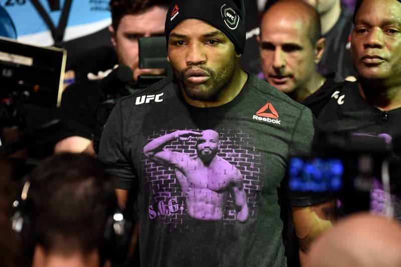 PERTH, AUSTRALIA - FEBRUARY 11: Yoel Romero of Cuba prepares to enter the Octagon before facing Luke Rockhold in their interim middleweight title bout during the UFC 221 event at Perth Arena on February 11, 2018 in Perth, Australia. (Photo by Jeff Bottari/Zuffa LLC/Zuffa LLC via Getty Images)