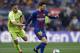 BARCELONA, SPAIN - FEBRUARY 11: Lionel Messi (R) of Barcelona competes for the ball with Bruno Gonzalez of Getafe during the La Liga match between Barcelona and Getafe at Camp Nou on February 11, 2018 in Barcelona, Spain. (Photo by Quality Sport Images/Getty Images)