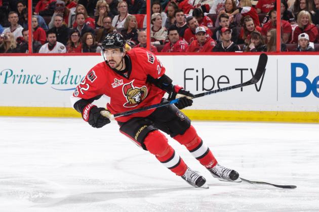 OTTAWA, ON - APRIL 21: Chris Kelly #22 of the Ottawa Senators skates against the Boston Bruins in Game Five of the Eastern Conference First Round during the 2017 NHL Stanley Cup Playoffs at Canadian Tire Centre on April 21, 2017 in Ottawa, Ontario, Canada.  (Photo by Jana Chytilova/Freestyle Photography/Getty Images) *** Local Caption ***