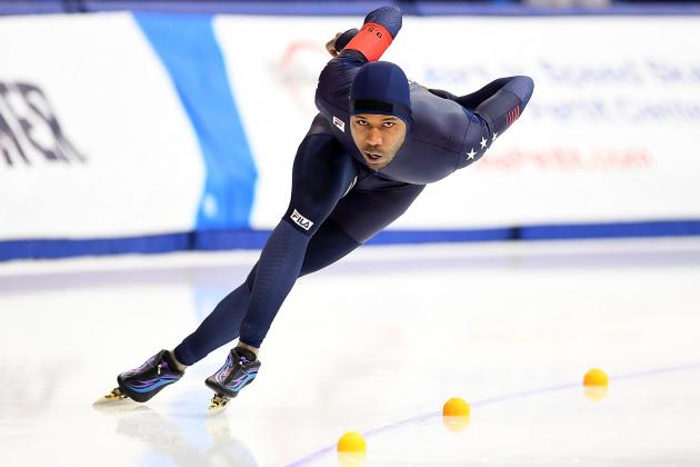 MILWAUKEE, WI - JANUARY 06:  Shani Davis competes in the Men's 1500 meter event during the Long Track Speed Skating Olympic Trials at the Pettit National Ice Center on January 6, 2018 in Milwaukee, Wisconsin.  (Photo by Stacy Revere/Getty Images)