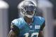 Jacksonville Jaguars wide receiver Mohamed Massaquoi runs after a reception during NFL football training camp, Monday, July 29, 2013, in Jacksonville, Fla. (AP Photo/John Raoux)