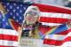 Mikaela Shiffrin, of the U.S.A., celebrates her gold medal in the women's slalom at the alpine skiing World Championships in St. Moritz, Switzerland, Saturday, Feb. 18, 2017. (AP Photo/Marco Trovati)