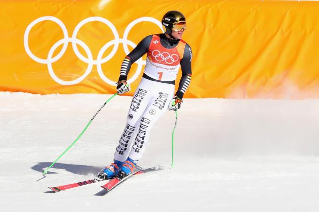 PYEONGCHANG-GUN, SOUTH KOREA - FEBRUARY 13:  Thomas Dressen of Germany reacts after making a run during the Men's Alpine Combined Downhill on day four of the PyeongChang 2018 Winter Olympic Games at Jeongseon Alpine Centre on February 13, 2018 in Pyeongchang-gun, South Korea.  (Photo by Alexander Hassenstein/Getty Images)