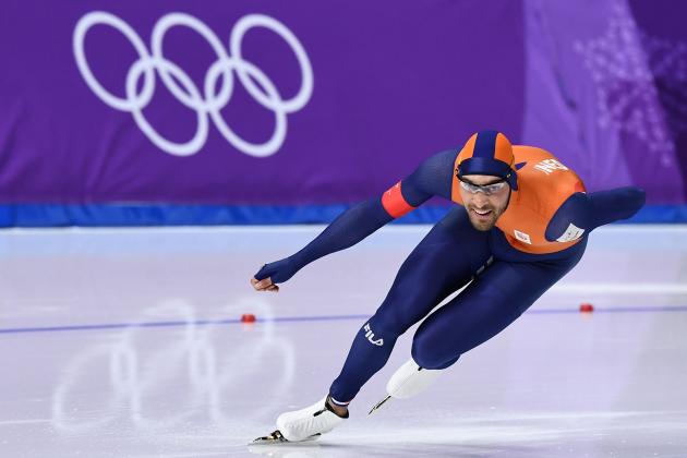Netherlands' Kjeld Nuis competes in the men's 1,500m speed skating event during the Pyeongchang 2018 Winter Olympic Games at the Gangneung Oval in Gangneung on February 13, 2018. / AFP PHOTO / ARIS MESSINIS        (Photo credit should read ARIS MESSINIS/AFP/Getty Images)