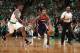 BOSTON, MA - MAY 10: Brandon Jennings #7 of the Washington Wizards dribbles the ball up court against the Boston Celtics in Game Five of the Eastern Conference Semifinals during the 2017 NBA Playoffs on May 10, 2017 at the TD Garden in Boston, Massachusetts. NOTE TO USER: User expressly acknowledges and agrees that, by downloading and/or using this photograph, user is consenting to the terms and conditions of the Getty Images License Agreement. Mandatory Copyright Notice: Copyright 2017 NBAE (Photo by Nathaniel S. Butler/NBAE via Getty Images)