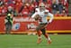 KANSAS CITY, MO - DECEMBER 27: Quarterback Johnny Manziel #2 of the Cleveland Browns rushes up field against the Kansas City Chiefs during the second half on December 27, 2015 at Arrowhead Stadium in Kansas City, Missouri. (Photo by Peter G. Aiken/Getty Images)