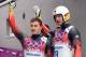 Germany's Sascha Benecken and Toni Eggert celebrate the end of their Luge Doubles Run 2 at the Sanki Sliding Center during the Sochi Winter Olympics on February 12, 2014. AFP PHOTO / LEON NEAL (Photo credit should read LEON NEAL/AFP/Getty Images)