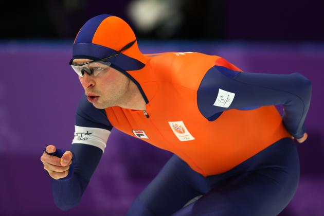GANGNEUNG, SOUTH KOREA - FEBRUARY 11:  Sven Kramer of the Netherlands reacts during the Men's 5000m Speed Skating event on day two of the PyeongChang 2018 Winter Olympic Games at Gangneung Oval on February 11, 2018 in Gangneung, South Korea.  (Photo by Dean Mouhtaropoulos/Getty Images)