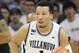 Villanova guard Jalen Brunson (1) in action during an NCAA college basketball game against Butler, Saturday, Feb. 10, 2018, in Philadelphia. Villanova won 86-75. (AP Photo/Laurence Kesterson)
