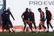 FC Barcelona's Lionel Messi, second right, takes part during a training session with his teammates at the Sports Center FC Barcelona Joan Gamper in Sant Joan Despi, Spain, Saturday, Feb. 10, 2018. FC Barcelona will play against Getafe in a Spanish La Liga soccer match on Sunday. (AP Photo/Manu Fernandez)