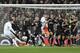 Real Madrid's Portuguese forward Cristiano Ronaldo (L) kicks the ball during the UEFA Champions League round of sixteen first leg football match Real Madrid CF against Paris Saint-Germain (PSG) at the Santiago Bernabeu stadium in Madrid on February 14, 2018. / AFP PHOTO / GABRIEL BOUYS (Photo credit should read GABRIEL BOUYS/AFP/Getty Images)