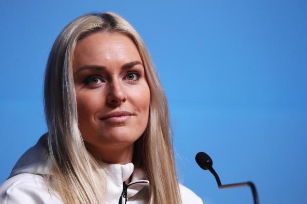 PYEONGCHANG-GUN, SOUTH KOREA - FEBRUARY 09:  United States alpine skier Lindsey Vonn attends her press conference at the Main Press Centre during previews ahead of the PyeongChang 2018 Winter Olympic Games on February 9, 2018 in Pyeongchang-gun, South Korea.  (Photo by Ker Robertson/Getty Images)