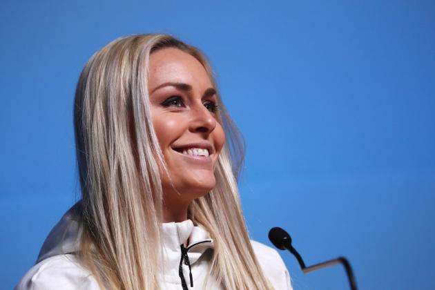 PYEONGCHANG-GUN, SOUTH KOREA - FEBRUARY 09:  United States alpine skier Lindsey Vonn attends her press conference at the Main Press Centre during previews ahead of the PyeongChang 2018 Winter Olympic Games on February 9, 2018 in Pyeongchang-gun, South Korea.  (Photo by Ker Robertson/Getty Images)