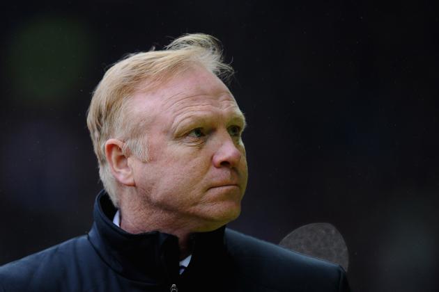 DERBY, ENGLAND - JANUARY 19: Alex McLeish of Nottingham Forest looks on during the npower Championship match between Derby County and Nottingham Forest at Pride Park Stadium on January 19, 2013 in Derby, England. (Photo by Laurence Griffiths/Getty Images)