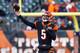 CINCINNATI, OH - DECEMBER 10: AJ McCarron #5 of the Cincinnati Bengals throws a pass against the Chicago Bears during the second half at Paul Brown Stadium on December 10, 2017 in Cincinnati, Ohio. (Photo by Andy Lyons/Getty Images)