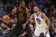 CLEVELAND, OH - JANUARY 15: LeBron James #23 of the Cleveland Cavaliers dribbles the ball against Stephen Curry #30 of the Golden State Warriors at Quicken Loans Arena on January 15, 2018 in Cleveland, Ohio. NOTE TO USER: User expressly acknowledges and agrees that, by downloading and or using this photograph, User is consenting to the terms and conditions of the Getty Images License Agreement.(Photo by Michael Hickey/Getty Images)