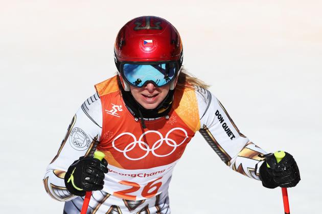 PYEONGCHANG-GUN, SOUTH KOREA - FEBRUARY 17:  Ester Ledecka of the Czech Republic reacts at the finish during the Alpine Skiing Ladies Super-G on day eight of the PyeongChang 2018 Winter Olympic Games at Jeongseon Alpine Centre on February 17, 2018 in Pyeongchang-gun, South Korea.  (Photo by Ezra Shaw/Getty Images)