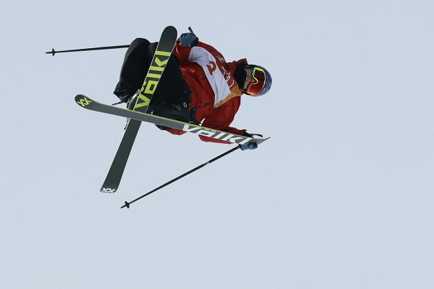 Oystein Braaten, of Norway, jumps during the men's slopestyle qualifying at Phoenix Snow Park at the 2018 Winter Olympics in Pyeongchang, South Korea, Sunday, Feb. 18, 2018. (AP Photo/Lee Jin-man)