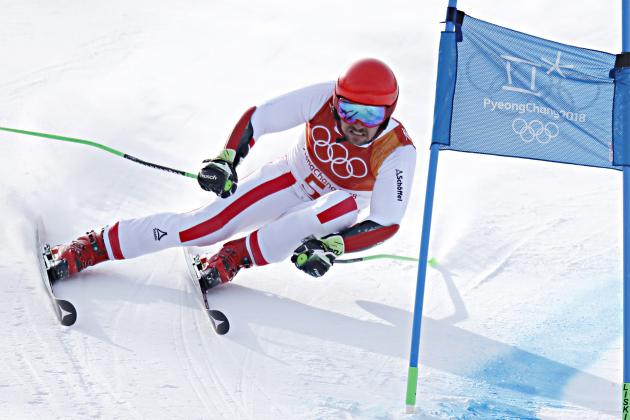 PYEONGCHANG-GUN, SOUTH KOREA - FEBRUARY 18: Marcel Hirscher of Austria in action during the Alpine Skiing Men's Giant Slalom at Yongpyong Alpine Centre on February 18, 2018 in Pyeongchang-gun, South Korea. (Photo by Alexis Boichard/Agence Zoom/Getty Images)