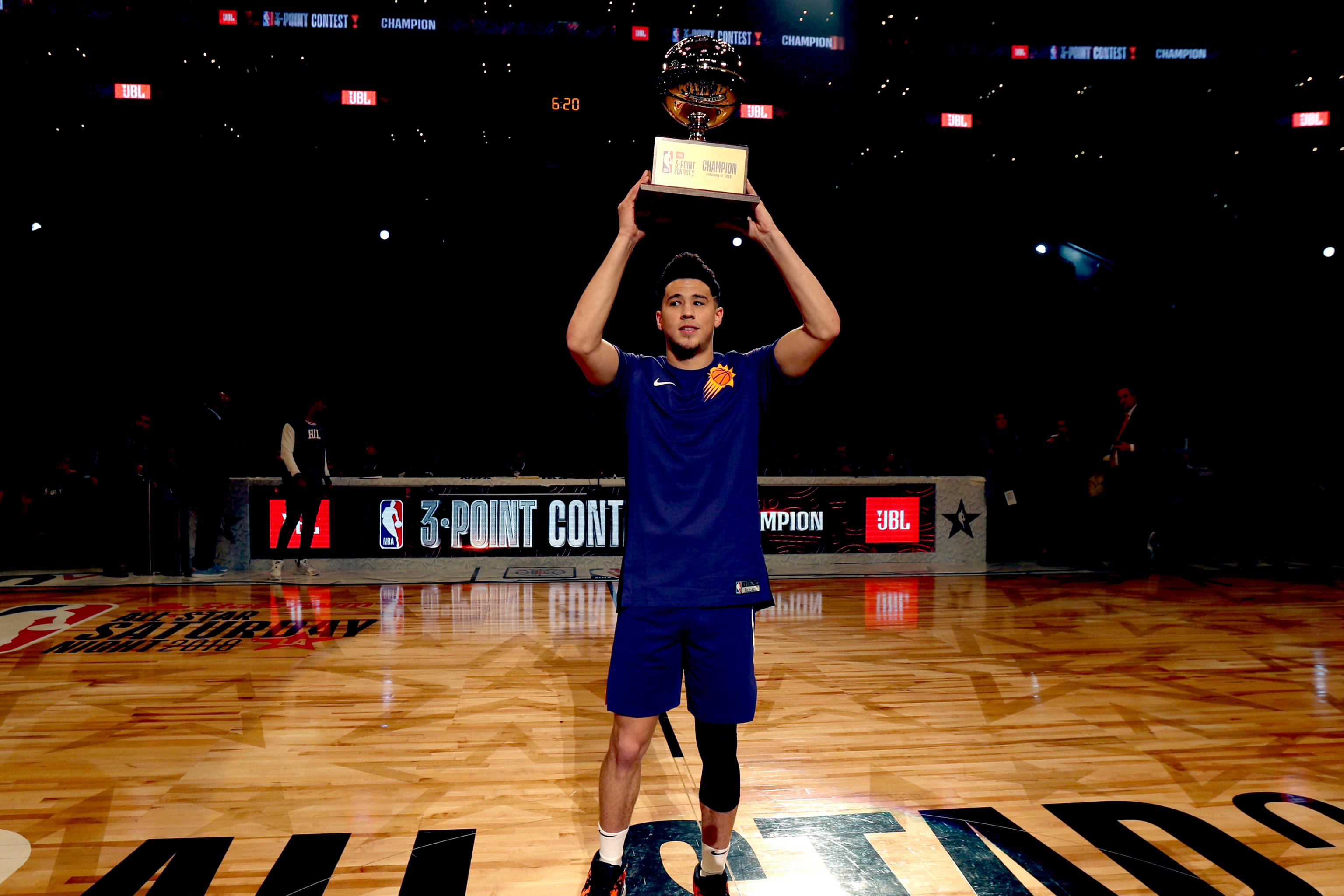 Devin Booker Sets NBA 3Point Contest Record with 28 Points in Final Round