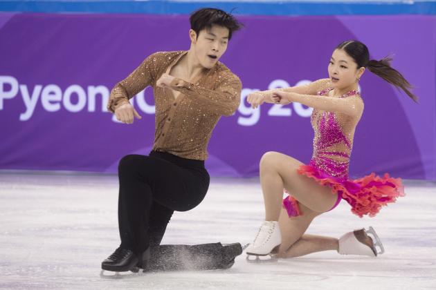 Maia Shibutani and Alex Shibutani of the United States perform their routine during the ice dance short program in the team figure skating event at the Pyeonchang Winter Olympics Sunday, February 11, 2018 in Gangneung, South Korea. (Paul Chiasson/The Canadian Press via AP)