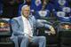 Jerry West sits on the bench before an NBA basketball game between the Los Angeles Clippers and the Phoenix Suns Saturday, Oct. 21, 2017, in Los Angeles. (AP Photo/Jae C. Hong)