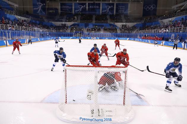 GANGNEUNG, SOUTH KOREA - FEBRUARY 15:  Riikka Valila #13 of Finland scores a goal against Nadezhda Morozova #92 of Olympic Athlete from Russia during the Women's Ice Hockey Preliminary Round Group A game on day six of the PyeongChang 2018 Winter Olympic Games at Kwandong Hockey Centre on February 15, 2018 in Gangneung, South Korea.  (Photo by Ronald Martinez/Getty Images)