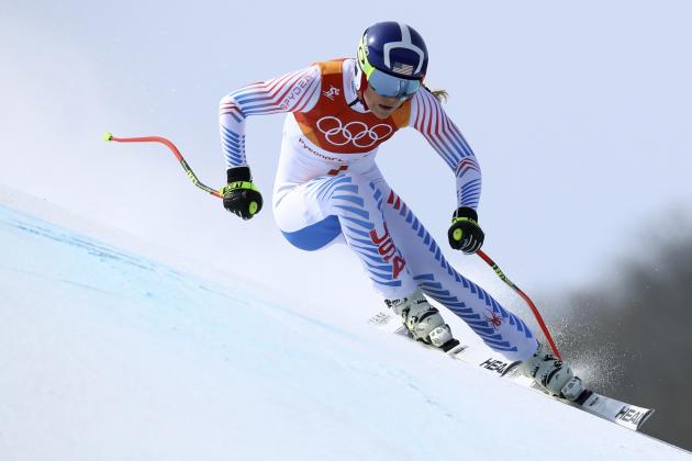 United States' Lindsey Vonn competes in the women's downhill at the 2018 Winter Olympics in Jeongseon, South Korea, Wednesday, Feb. 21, 2018. (AP Photo/Alessandro Trovati)