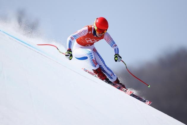 PYEONGCHANG-GUN, SOUTH KOREA - FEBRUARY 20:  Mikaela Shiffrin of the United States makes a run during the Ladies' Downhill Alpine Skiing training on day eleven of the PyeongChang 2018 Winter Olympic Games at Jeongseon Alpine Centre on February 20, 2018 in Pyeongchang-gun, South Korea.  (Photo by Ezra Shaw/Getty Images)