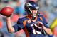DENVER, CO - DECEMBER 10: Quarterback Trevor Siemian #13 of the Denver Broncos throws during player warm ups before a game against the New York Jets at Sports Authority Field at Mile High on December 10, 2017 in Denver, Colorado. (Photo by Dustin Bradford/Getty Images)