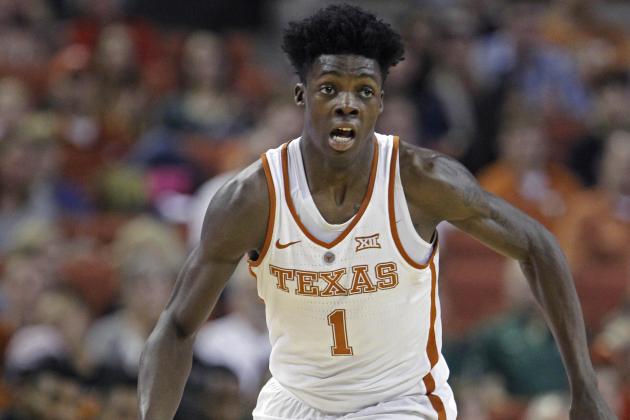 FILE - In this March 4, 2017, file photo, Texas guard Andrew Jones dribbles the ball during the second half of an NCAA college basketball game against Baylor, in Austin, Texas. Texas announced, Wednesday, Jan. 10, 2018, that sophomore guard Andrew Jones has leukemia and has started treatment. Jones was the Longhorns leading scorer before he was sidelined by a broken wrist. He played sparingly in his return after complaining of low energy and was sent for tests. (AP Photo/Michael Thomas, File)
