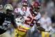 BOULDER, CO - NOVEMBER 11: Ronald Jones II #25 of the USC Trojans carries the ball against the Colorado Buffaloes at Folsom Field on November 11, 2017 in Boulder, Colorado. (Photo by Matthew Stockman/Getty Images)