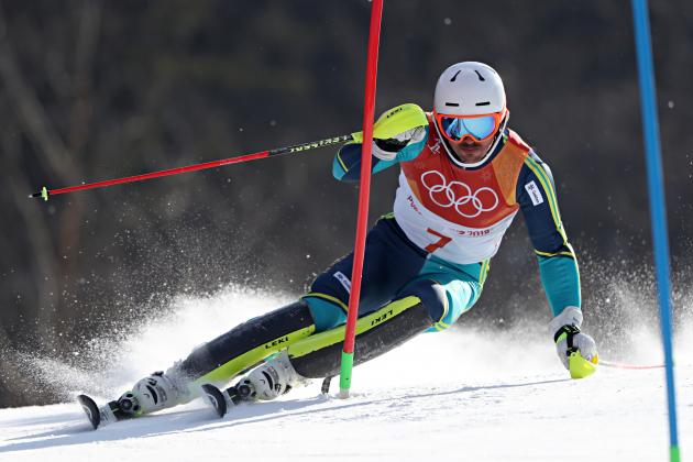 PYEONGCHANG-GUN, SOUTH KOREA - FEBRUARY 22: Andre Myhrer of Sweden competes during the Alpine Skiing Men's Slalom at Yongpyong Alpine Centre on February 22, 2018 in Pyeongchang-gun, South Korea. (Photo by Christophe Pallot/Agence Zoom/Getty Images)